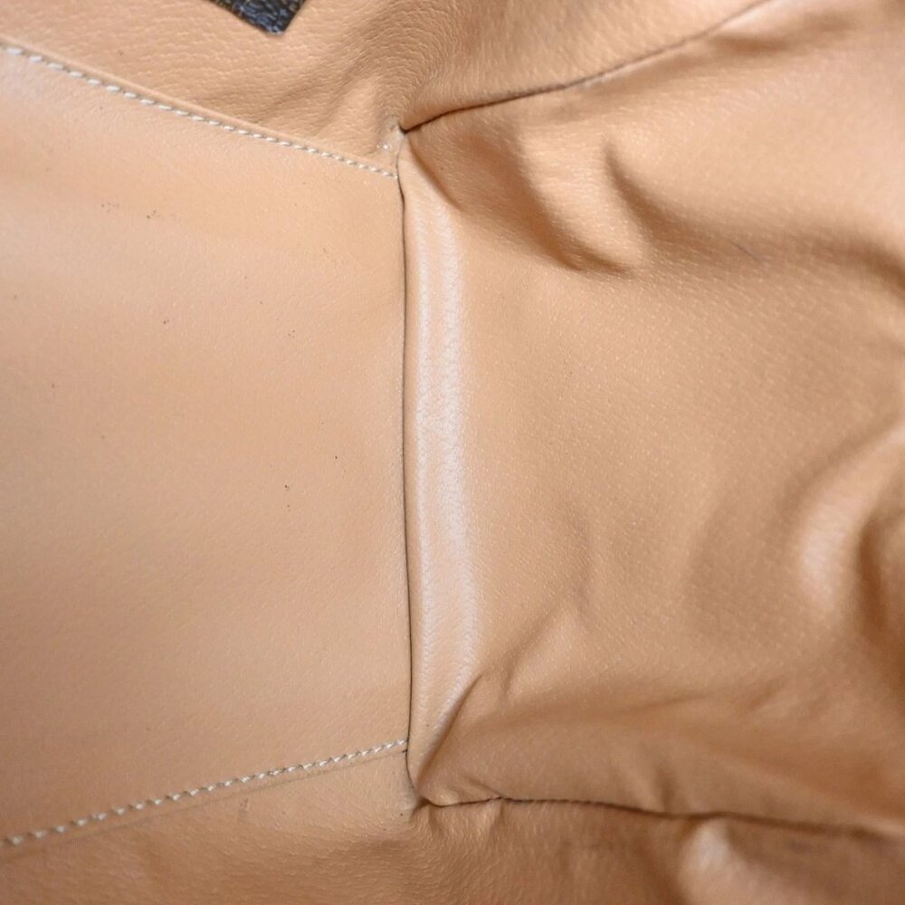 CELINE Logo Macadam Pattern Travel Hand Boston Bag PVC Leather Brown 38KC411 - Picture 9 of 15
